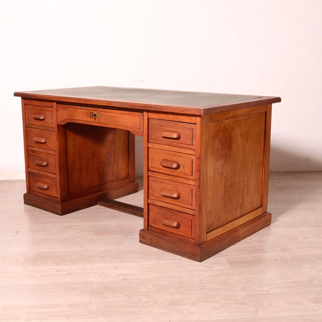 Vintage Italian Nine-Drawer Desk, 1940s For Sale - Image 4 of 18