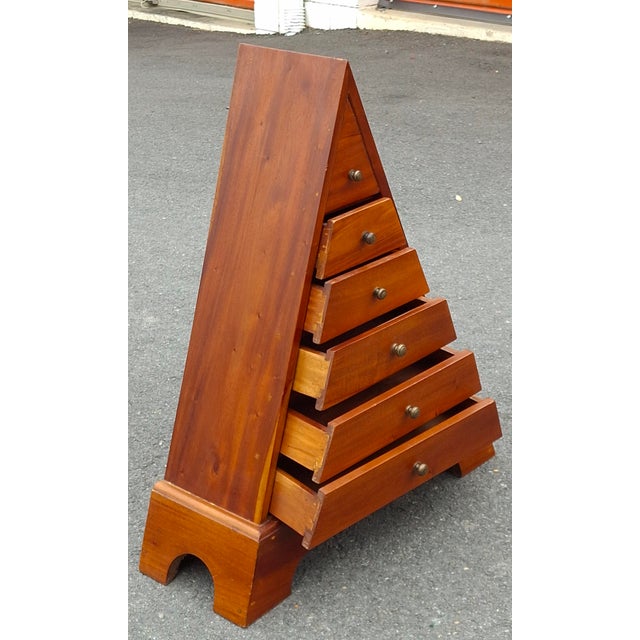 20th Century Solid Cherry Pyramid Chest of Drawers For Sale - Image 4 of 7