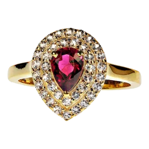 Rubelite and White Sapphire Dinner Ring Size 8.25