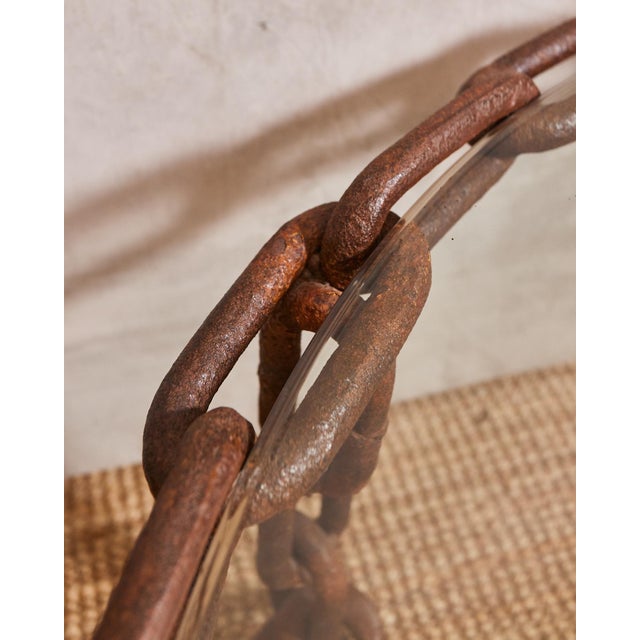 Vintage Brutalist Linked Chain Round Coffee Table For Sale - Image 14 of 14