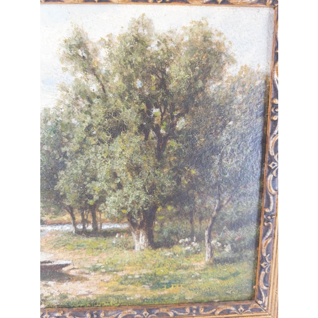 Wood American School Oil Landscape Painting For Sale - Image 7 of 10