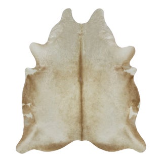 Rug & Kilim’s Contemporary Cowhide Rug in Warm Beige & Brown Accents For Sale