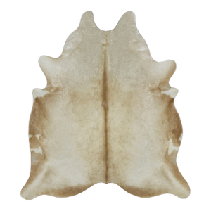 Rug & Kilim’s Contemporary Cowhide Rug in Warm Beige & Brown Accents