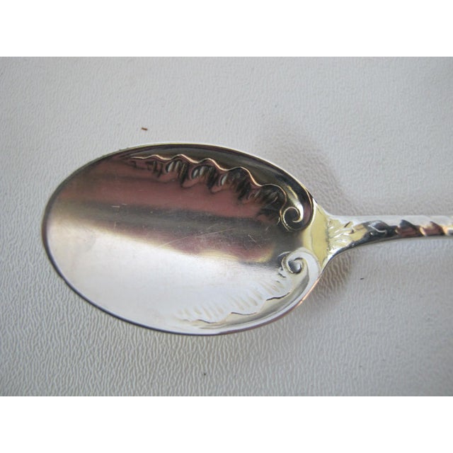 Bailey Binks & Biddle Sterling Silver Fine Floral Etched Louvre Spoon