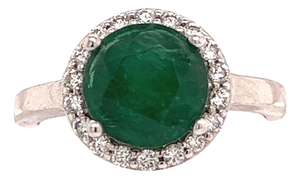 Natural Emerald Diamond Ring 14k Gold 2.83 TCW Certified