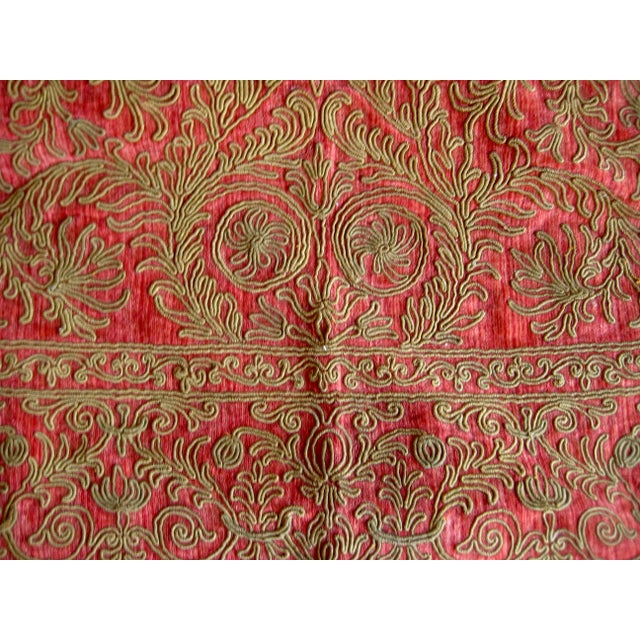 Early 20th Century French Gold Metallic on Velvet Embroidery Tapestry For Sale - Image 6 of 17
