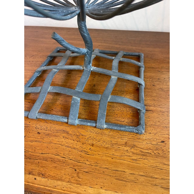 Late 20th Century Vintage Sculptural Hand Forged Iron Two Tier Fruit Stand For Sale - Image 5 of 8