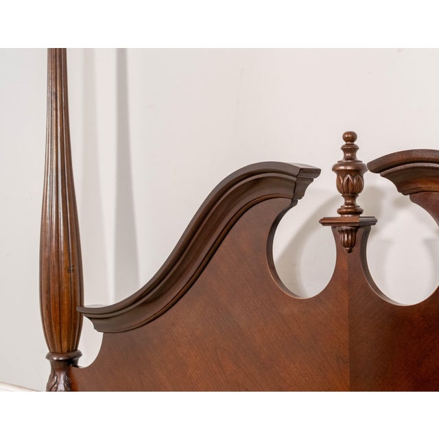 1980s Thomasville King Size Cherry 4 Post Poster Bed For Sale - Image 5 of 14