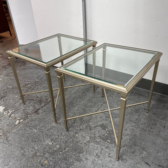 Contemporary Ethan Allen Heron End Tables, Pair For Sale - Image 3 of 12