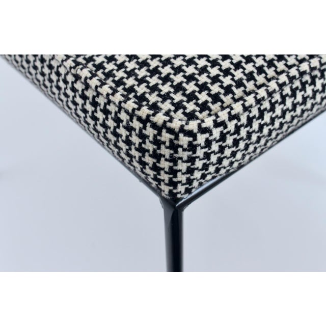 Mid 20th Century Pair of Frederic Weinberg Style Iron Stools with Jack Larsen "Houndstooth" Fabric For Sale - Image 11 of 12