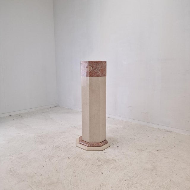Stone Italian Marble Pedestal, 1980s For Sale - Image 7 of 15