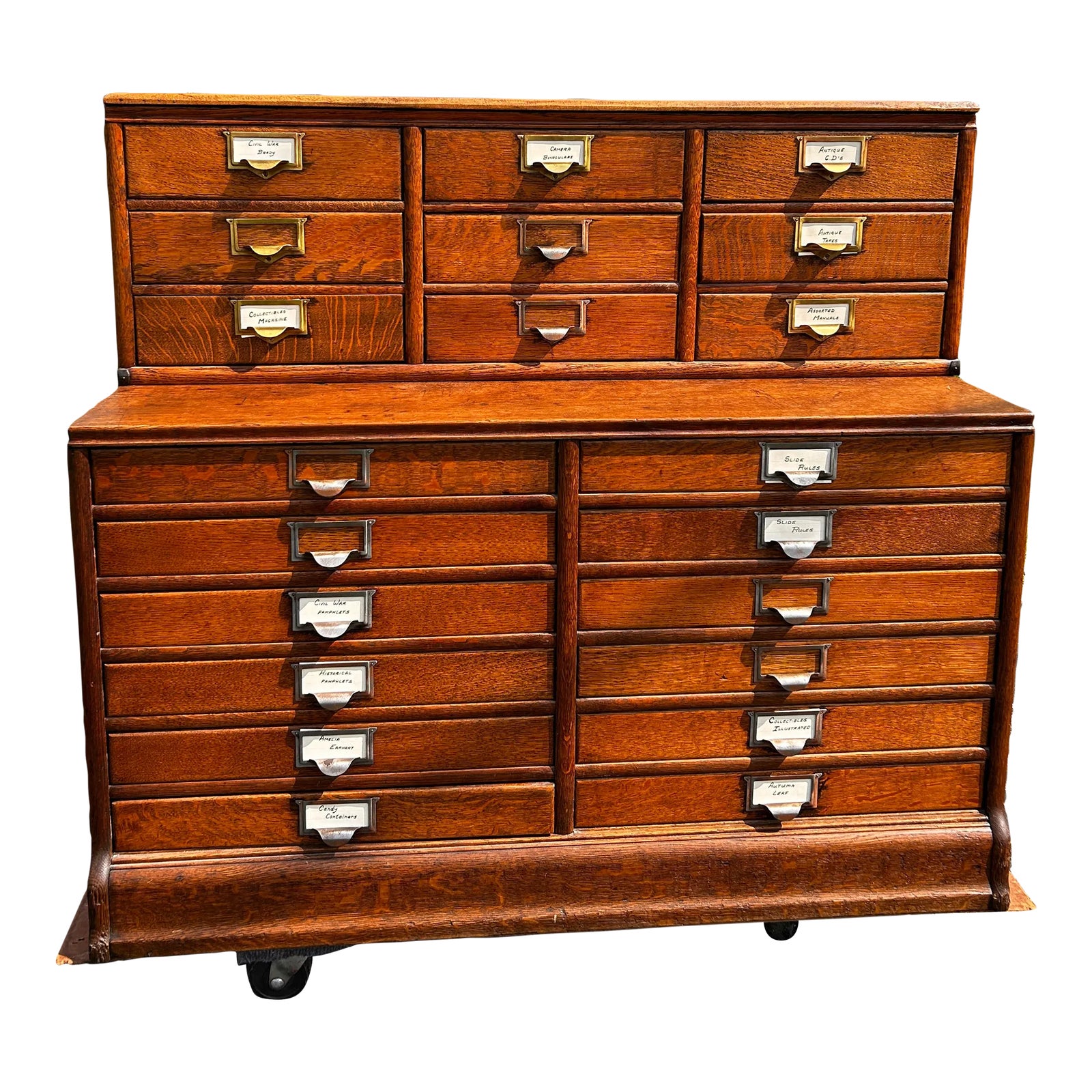 Antique Late 19th Century Modern Vintage Oak Apothecary Stacking File ...