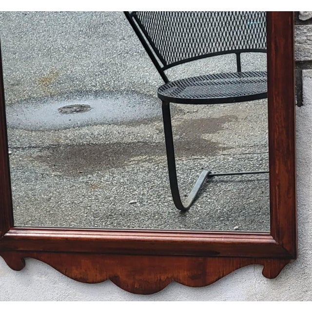 Brown Share Antique Chippendale Revival Maple Hall Wall Mirror c.1900 American Entryway For Sale - Image 8 of 12