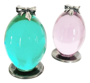 Vintage Murano Glass Eggs, 1980s, Set of 2