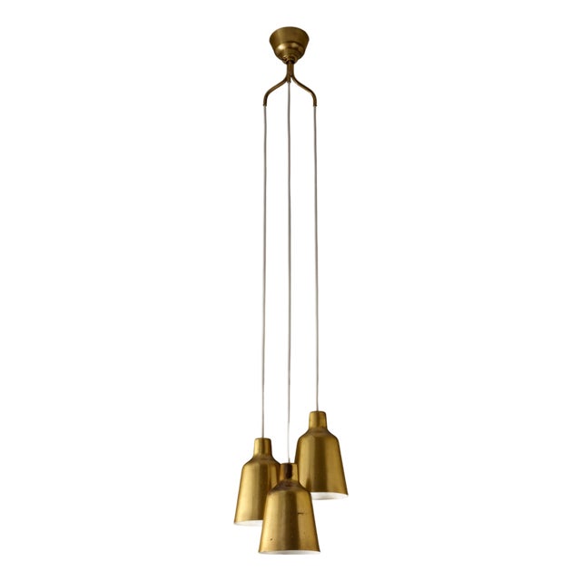 Vintage Brass Pendant Lamp by Hans Bergström, 1950s For Sale