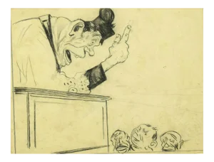 Gabriele Galantara, Preach, 1908, Pen, Ink and Pencil on Paper