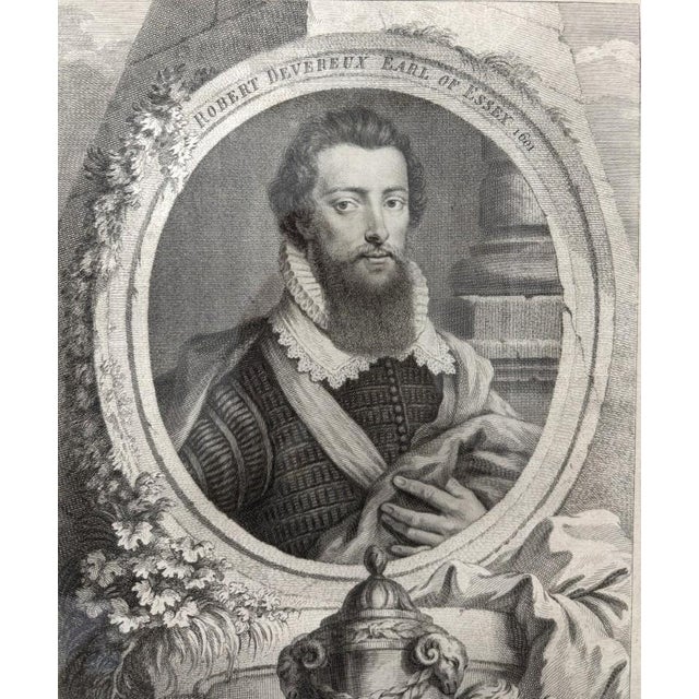 1741 Engraving of Robert Devereux, Earl of Essex by Jacobus Houbraken For Sale - Image 4 of 9