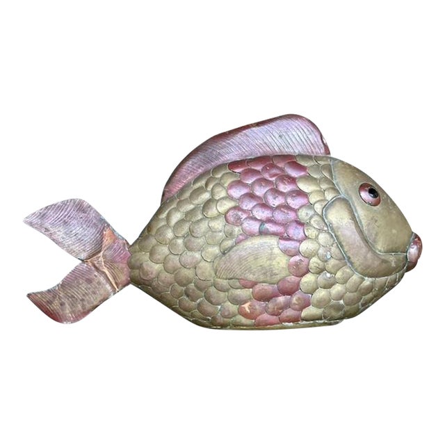 Vintage Boho Brass Fish After Sergio Bustamante For Sale