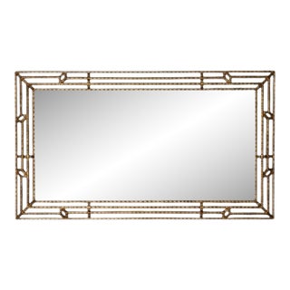 1960s Mid Century Modern Gold Tone Wall Mirro For Sale