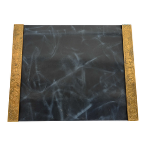 Tiffany Studios New York Zodiac Bronze Doré Blotter Ends With Leather Desk Blotter