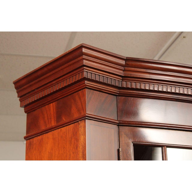 Baker Historic Charleston Collection Large Mahogany Bow Front China Cabinet For Sale - Image 15 of 18