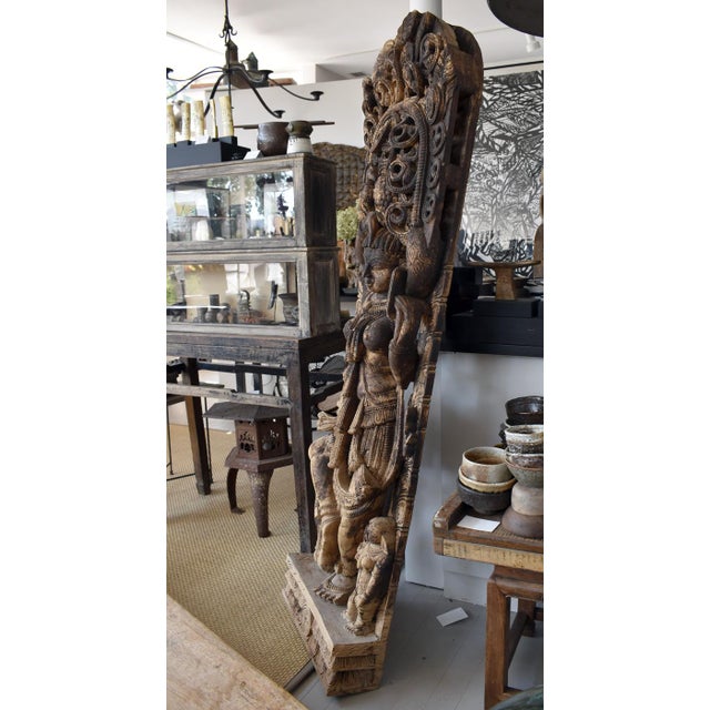 Mid 20th Century Mid 20th Century Indian Temple Dancer Carving For Sale - Image 5 of 6
