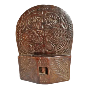 Vintage Java Carved Wood Knife Holder