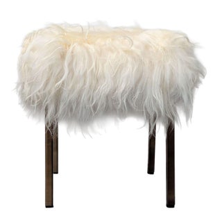 Cb2 Sheepskin Stool For Sale