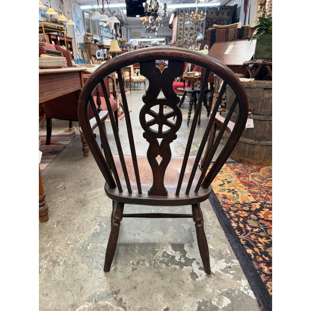 Early 19th Century Early 19th Century Antique English Wheelback Windsor Style Fireside Chair For Sale - Image 5 of 7