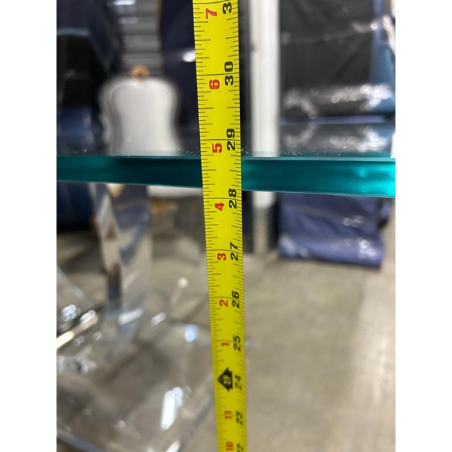 Vintage Postmodern Lucite Dining Table W/ 3/4" Beveled Glass Top For Sale In Atlanta - Image 6 of 12