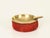 Mid-Century Italian Brass and Red Suede Ashtray, 1950s For Sale - Image 4 of 11