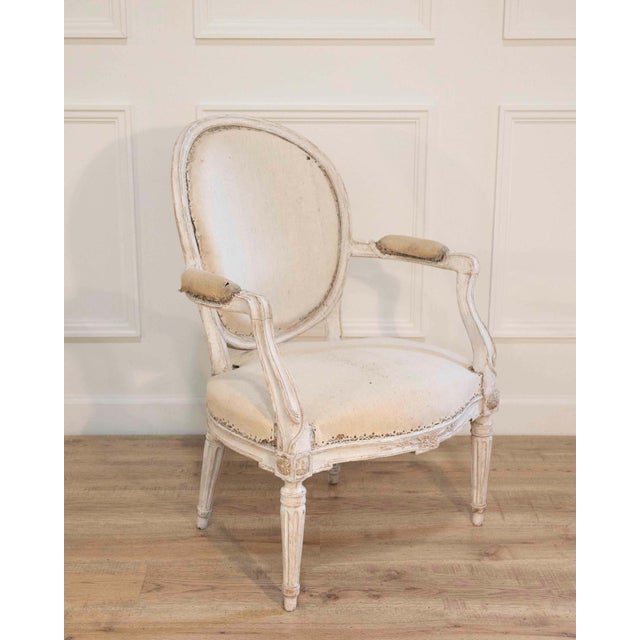 Set of Four Louis XVI Painted Armchairs, France, circa 1770–1780 For Sale - Image 4 of 10