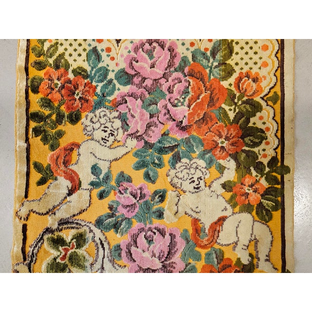 Beige Vintage Rugs in Printed Velvet, 1950s, Set of 3 For Sale - Image 8 of 10