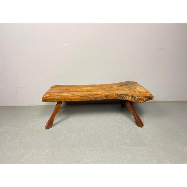 Brutalist Wabi-Sabi Freeform Hardwood Coffee Table, 1970s For Sale - Image 4 of 12