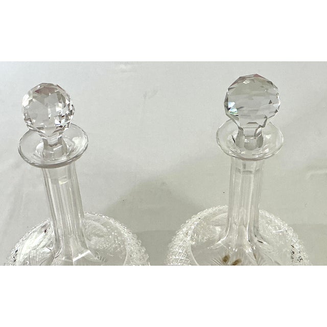 Late 19th Century ABP-diamond Cut, Faceted, Decanters – A Pair For Sale - Image 6 of 11