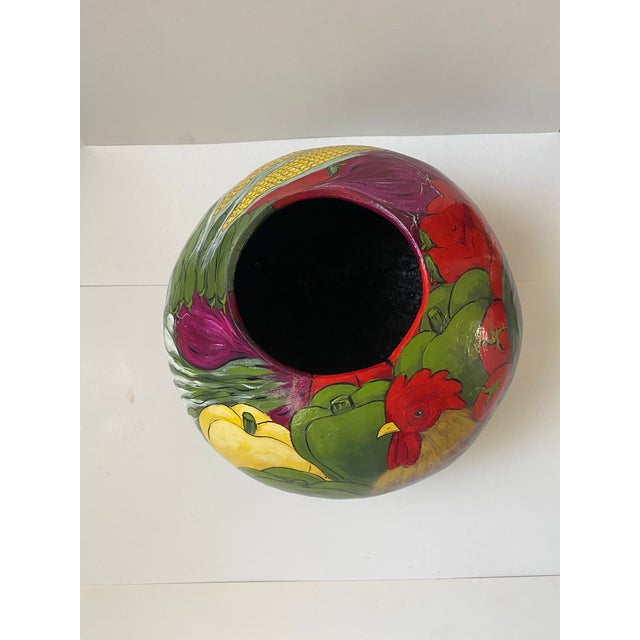 Vintage Hand Painted/Signed by Artist Large Gourd For Sale - Image 4 of 12
