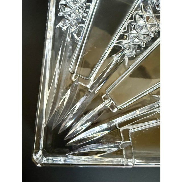 Transparent Pair of Vintage Waterford Crystal Pineapple Cut Fan Bookends For Sale - Image 8 of 11