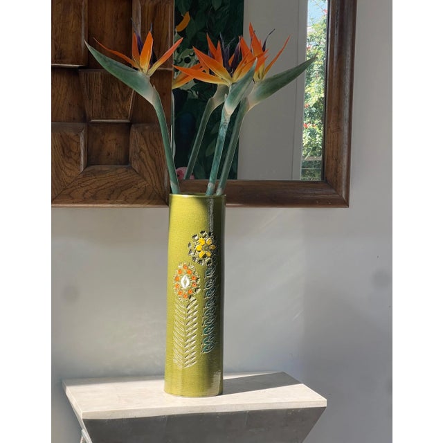 A monumental ceramic vase by Bitossi, circa 1965. Possibly designed by Aldo Londi or Alvino Bagni, whose ceramic pieces...