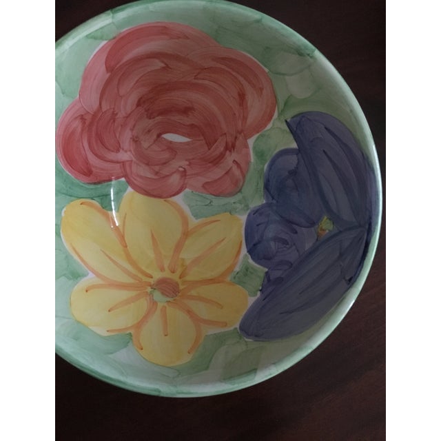 Late 20th Century Vintage Bob Mackie Colorful Floral Ceramic Bowls - Set of 4 For Sale - Image 5 of 11