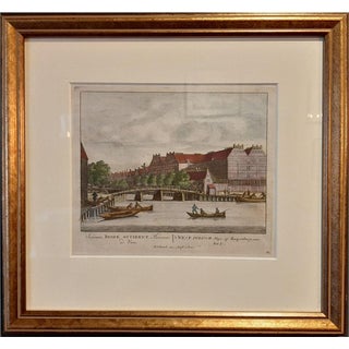 Pieter Schenk, View of the Brouwersgracht, 1708, Paper, Framed For Sale