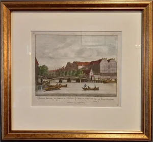 Pieter Schenk, View of the Brouwersgracht, 1708, Paper, Framed