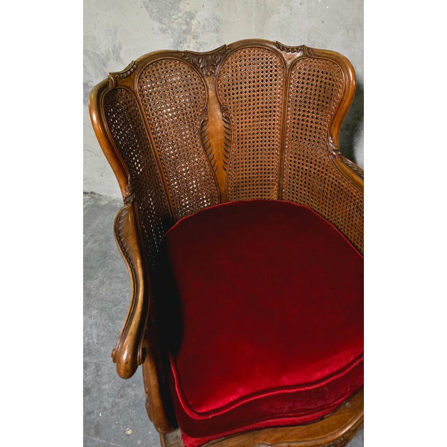 Brown Louis XV Style Armchairs in Wood and Rattan, 1890s, Set of 2 For Sale - Image 8 of 16