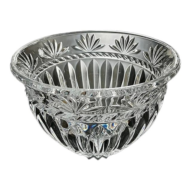 Vintage French Cristal D’Arques Cut Lead Crystal Footed Centerpiece Bowl - "Carthage" Pattern For Sale