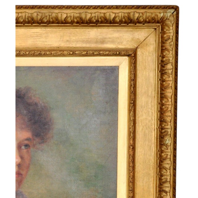 Antique 19th Century English Impressionist Oil on Canvas Painting Female Portrait by F. Norman Circa 1895 For Sale In Portland, OR - Image 6 of 11
