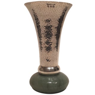 Ravissant Jade & Sterling Silver Vase For Sale