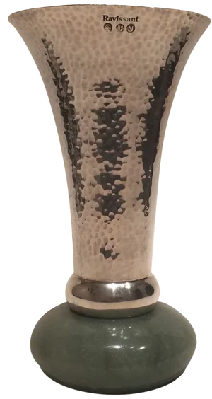 Ravissant Jade & Sterling Silver Vase