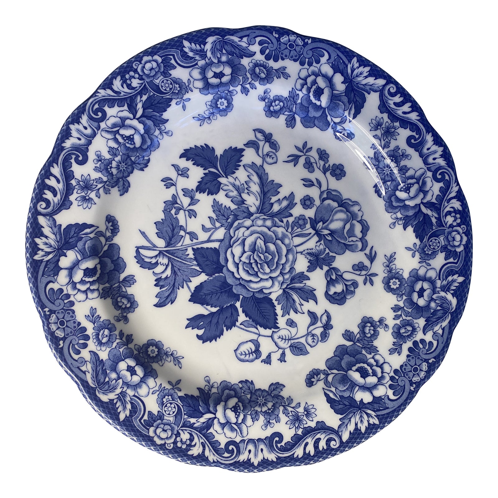 Contemporary Spode Blue Room Collection, British Flowers Rosa Dinner