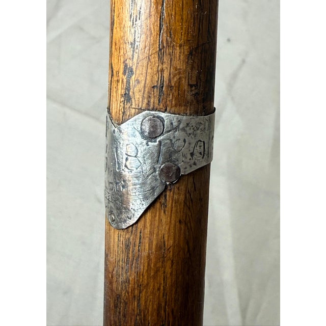Antique 1800's Hand Carved Nut Wood Sterling Silver Man Face Walking Stick Cane For Sale - Image 16 of 17