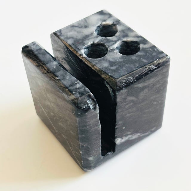 Late 20th Century Stone Block Pen and Letter Holder For Sale - Image 5 of 13