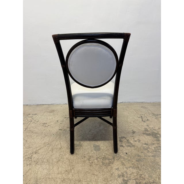 McGuire McGuire Brown Leather Wrapped Bamboo Dining Chairs - Set of Six For Sale - Image 4 of 18